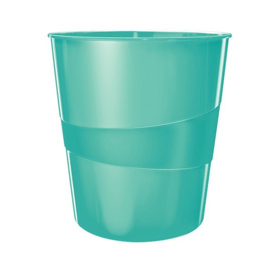 Corbeille Leitz WOW. Capacité 15 litres, turquoise