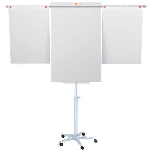 NOBO Classic Nano Clean™ mobile easel whiteboard + extendable arms, white