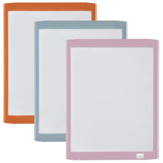 Quadro magnético NOBO + borracha 216x280 mm, cores pastel