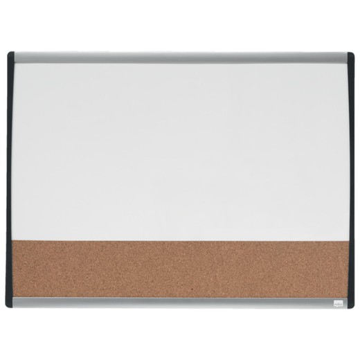 Magnetisch whiteboard en prikbord van kurk (horizontale indeling) NOBO 585x430 mm