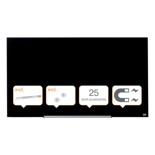 NOBO Impression pro Glas-Whiteboard 57" (1260 x 711 mm), schwarz