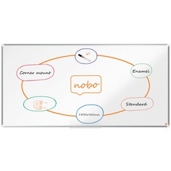 Pizarra NOBO Premium Plus acero vitrificado 1800x900mm, blanco