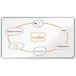 Pizarra NOBO Premium Plus de formato panorámico acero lacado de 55", 1220x690mm, blanco