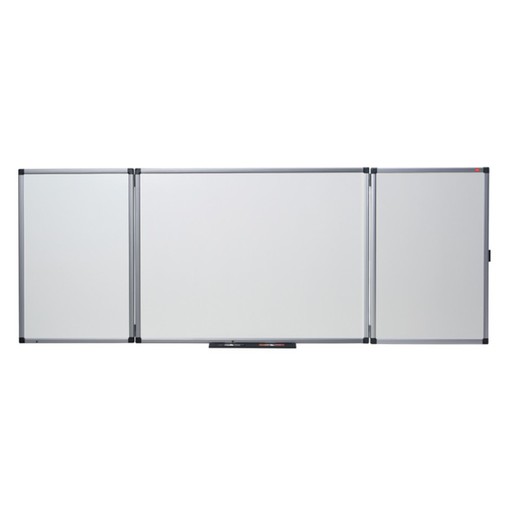 Pizarra NOBO tríptica magnética acero vitrificado 120X150 cm (abierta 240X150), blanco