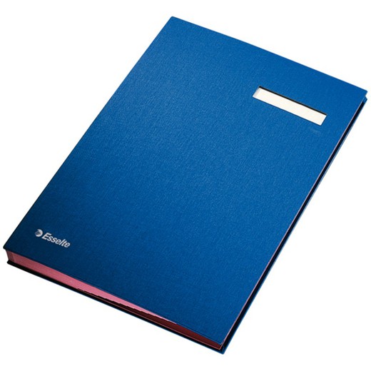 Esselte signature holder. Bellows with 20 lined dividers, blue