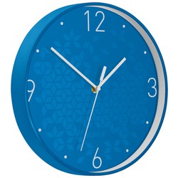 Horloge murale WOW, bleu/blanc