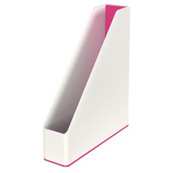 Leitz WOW DUAL magazine rack, fuchsia/white