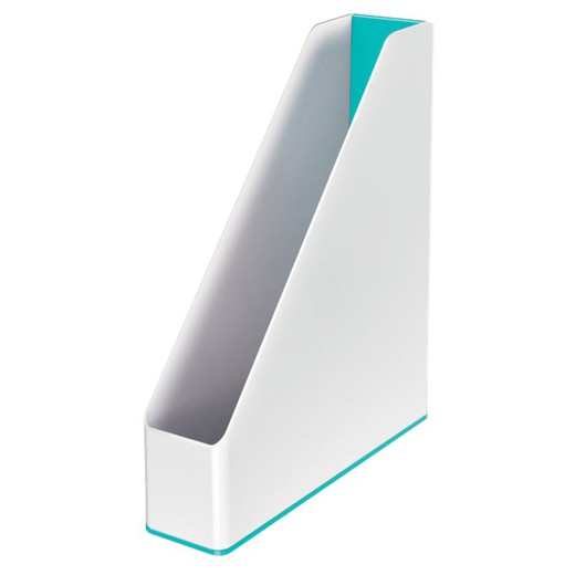 Leitz WOW DUAL magazine rack, turquoise/white