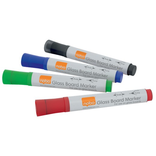 NOBO CRISTAL whiteboard markers (4), assorti