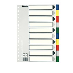 Multidrill afstandhouders Mod.713. Factuur. Met z/w indexkaart. 10 PP-tabs, veelkleurig