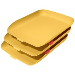 Set of 3 Leitz Cozy desktop trays, yellow