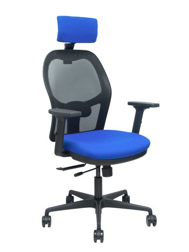 Silla de oficina ergonómica con mecanismo sincro con traslack, brazos regulables 2D y asiento ajustable en altura