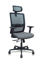 Silla de oficina ergonómica con mecanismo sincro con traslack, brazos regulables en 2D y ajustable en altura