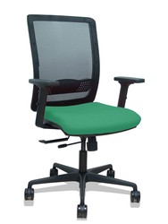 Silla de oficina ergonómica con mecanismo sincro con traslack, brazos regulables en 2D y ajustable en altura