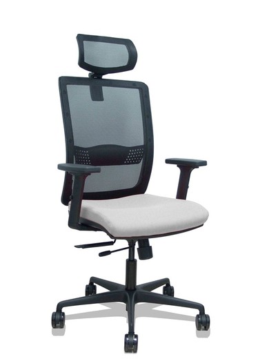 Silla de oficina ergonómica con mecanismo sincro con traslack, brazos regulables en 2D y ajustable en altura