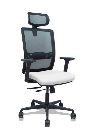 Silla de oficina ergonómica con mecanismo sincro con traslack, brazos regulables en 2D y ajustable en altura