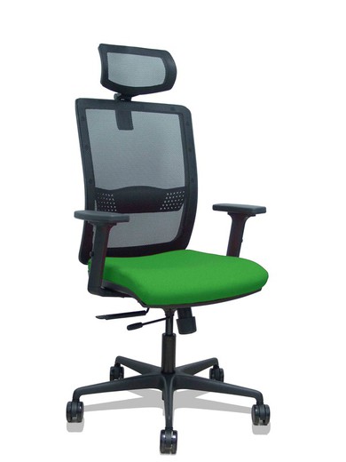 Silla de oficina ergonómica con mecanismo sincro con traslack, brazos regulables en 2D y ajustable en altura