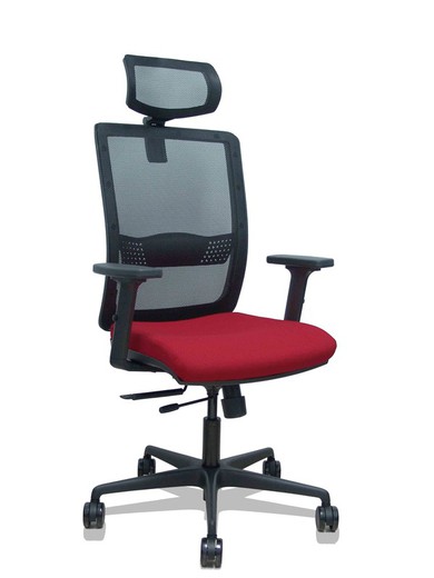 Silla de oficina ergonómica con mecanismo sincro con traslack, brazos regulables en 2D y ajustable en altura