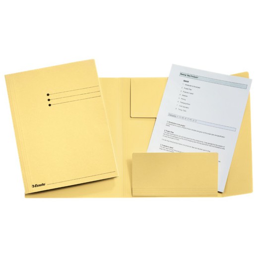 Esselte subfolder 3 flaps 275 grs. DIN A4, yellow