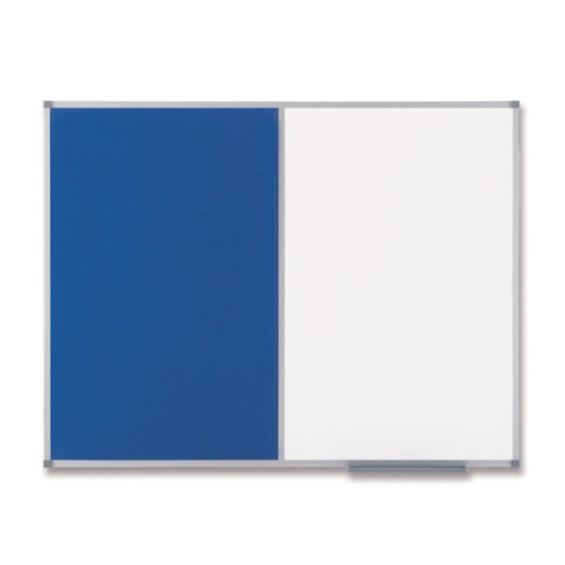 Tablero NOBO Classic combinado - Pizarra magnética + fieltro 900x600 mm, azul