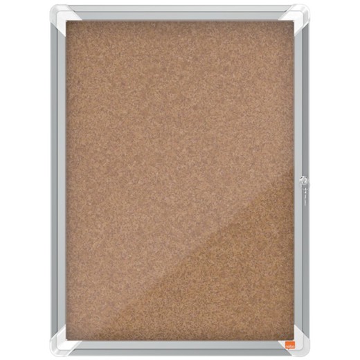 NOBO Premium Plus display case with cork bottom 4 x A4 sheets