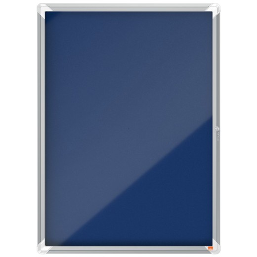 Vitrina NOBO Premium Plus de fondo de fieltro 9xA4, azul
