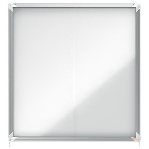 Vitrine NOBO Premium Plus com fundo magnético de porta deslizante 12 x folhas A4