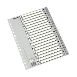 Esselte Multidrill-Alphabet. Rechnung. Karteikarte s/w. A-Z PP, grau