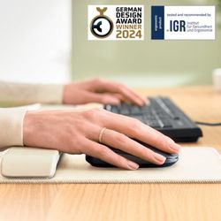 Tapis de souris avec repose-poignet réglable Leitz Ergo, gris