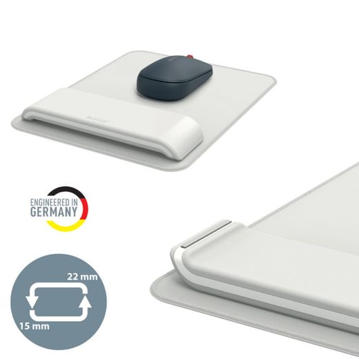 Tapis de souris avec repose-poignet réglable Leitz Ergo, gris