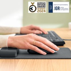 Tapis de souris avec repose-poignet réglable Leitz Ergo, gris foncé