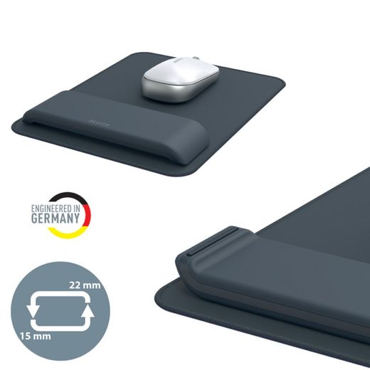 Tapis de souris avec repose-poignet réglable Leitz Ergo, gris foncé