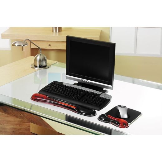 Poggiapolsi in gel Duo mouse rosso/grigio