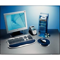 Tappetino Premium con poggiapolsi riempiti di gel argento/nero