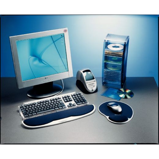 Tappetino Premium con poggiapolsi riempiti di gel argento/nero