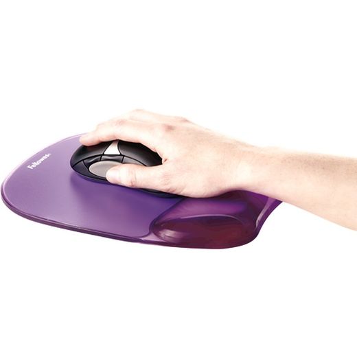 Tappetino per mouse e poggiapolsi in gel Crystal™ Viola