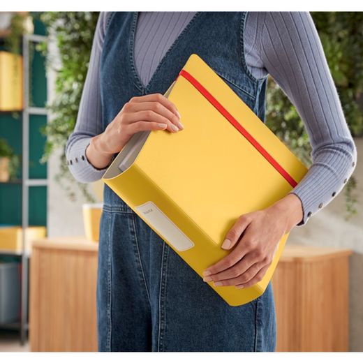 Arch. Leitz Attivo Accogliente. Poyfoam. 180°. DIN A4, dorso 82 mm, giallo