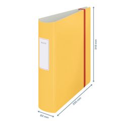 Arch. Leitz Attivo Accogliente. Poyfoam. 180°. DIN A4, dorso 82 mm, giallo