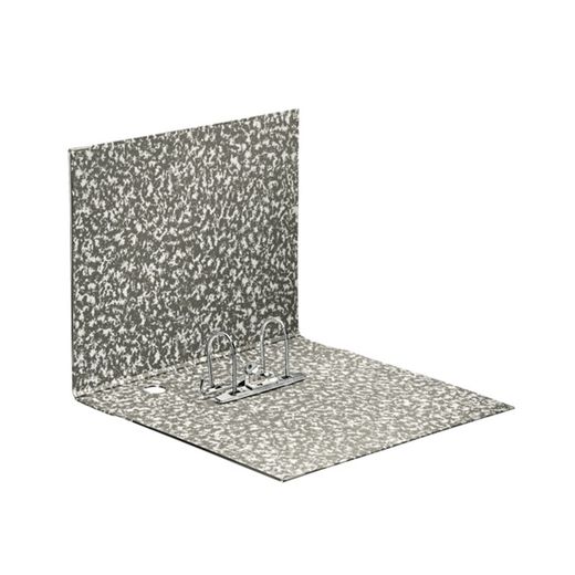 Lima ad arco a leva in cartone marmorizzato Essente. Fattura. Dorso 75 mm. Grigio