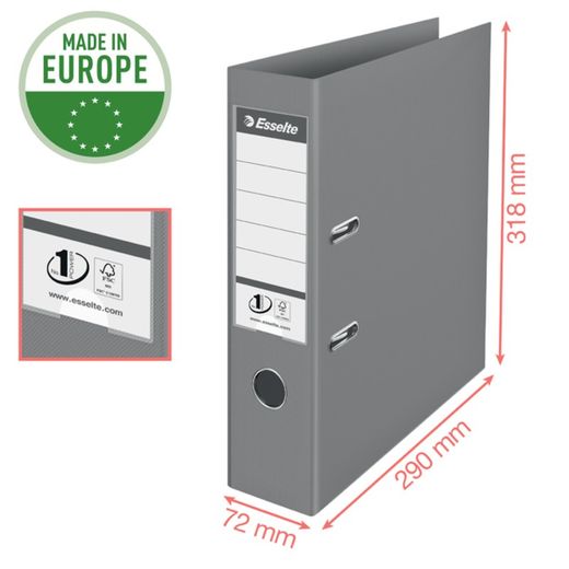 Colour'Breeze Nº1 lever arch file. Plastic lined plastic interior. DIN A4. Spine 75mm. coral