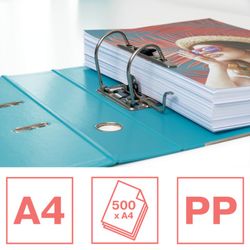 Colour'Breeze Aktenordner. Gefütterter Kunststoff, innen Papier. DIN A4. Rücken 75 mm. blau