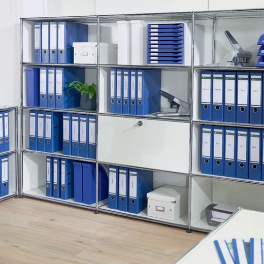 Lima a leva neutra Leitz CO2. Cartoncino marmorizzato. 180º. DIN A4. Dorso 52 mm, blu