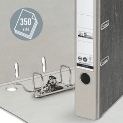 Classeur à levier neutre en CO2 Leitz. Carton marbré. 180º. DIN A4. Dos 52 mm, gris