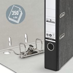 Pilnik Leitz z neutralną dźwignią CO2. Marmurkowy karton. 180 stopni. DIN A4. Grzbiet 52 mm. czarny