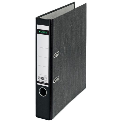 Pilnik Leitz z neutralną dźwignią CO2. Marmurkowy karton. 180 stopni. DIN A4. Grzbiet 52 mm. czarny