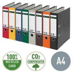 Pilnik Leitz z neutralną dźwignią CO2. Marmurkowy karton. 180 stopni. DIN A4. Grzbiet 80 mm, zielony