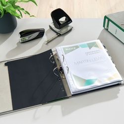 Pilnik Leitz z neutralną dźwignią CO2. Marmurkowy karton. 180 stopni. DIN A4. Grzbiet 80 mm, zielony