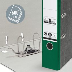 Pilnik Leitz z neutralną dźwignią CO2. Marmurkowy karton. 180 stopni. DIN A4. Grzbiet 80 mm, zielony