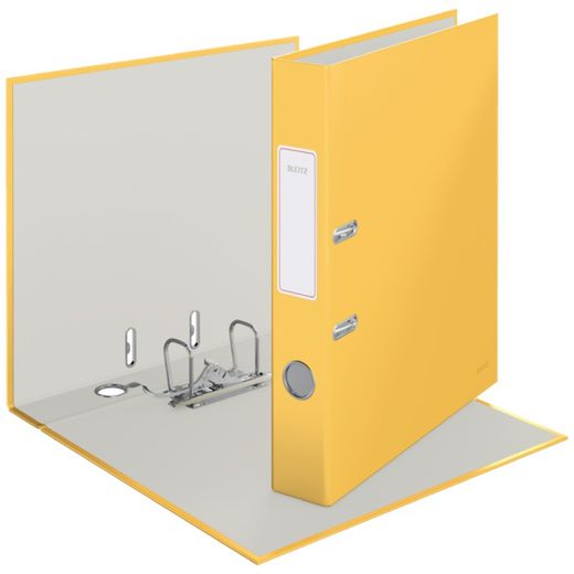 Cartella Leitz Cosy con arco a leva Cartone foderato. 180º. DIN A4. 50 mm giallo
