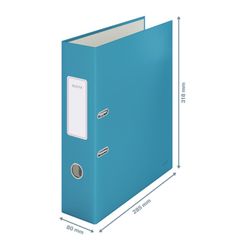 Leitz Cozy lever arch file Lined cardboard. 180º. DIN A4. 80mm blue